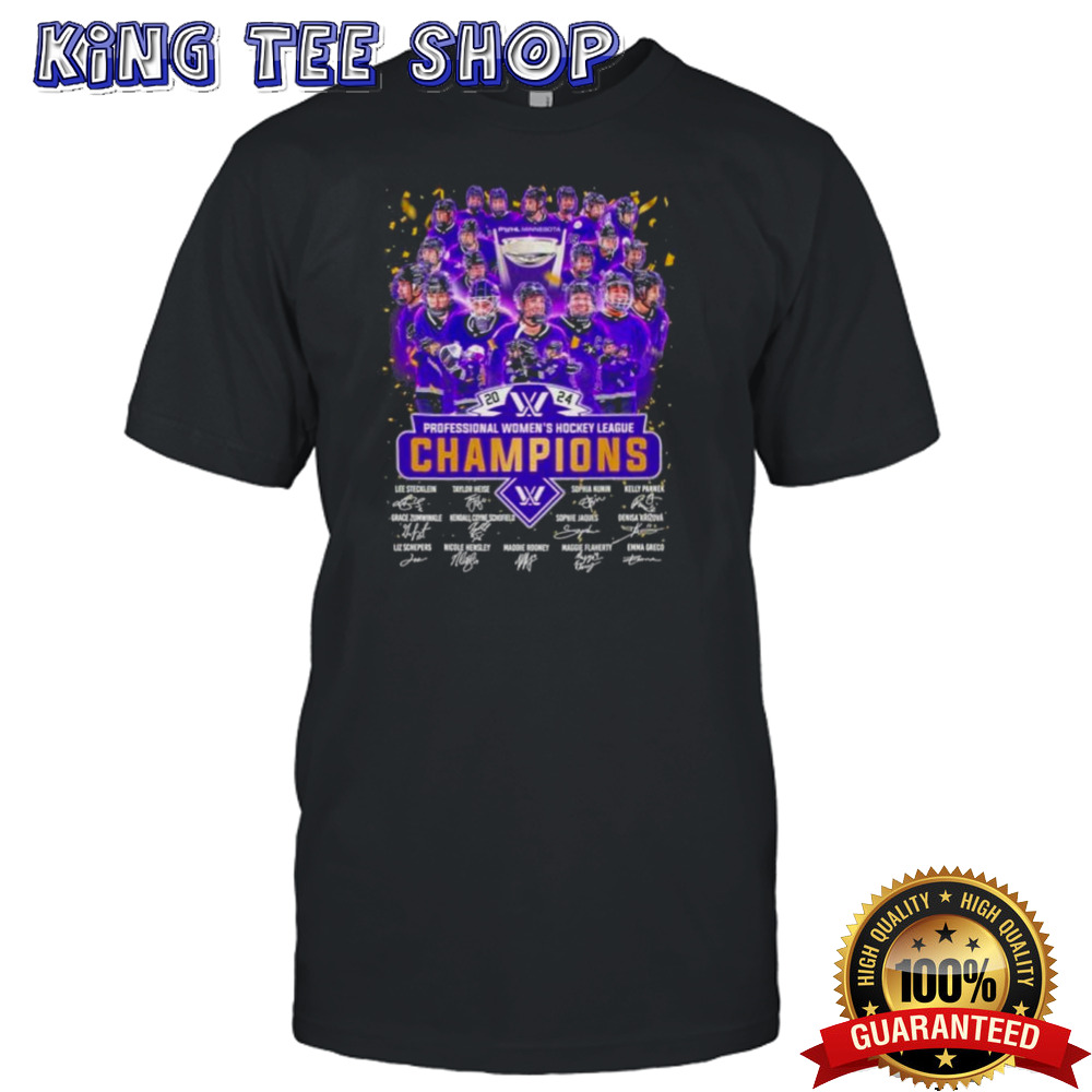 2024 Professional Women’s Hockey League Champions Minnesota Team Signatures shirt