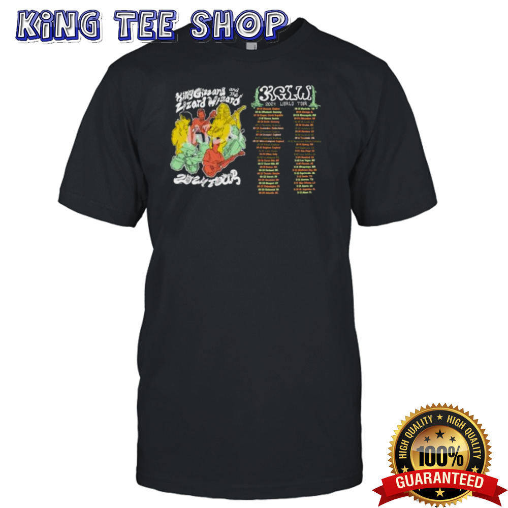 Bootleg King Gizzard & The Lizard Wizard 2024 World Tour Dates Shirt