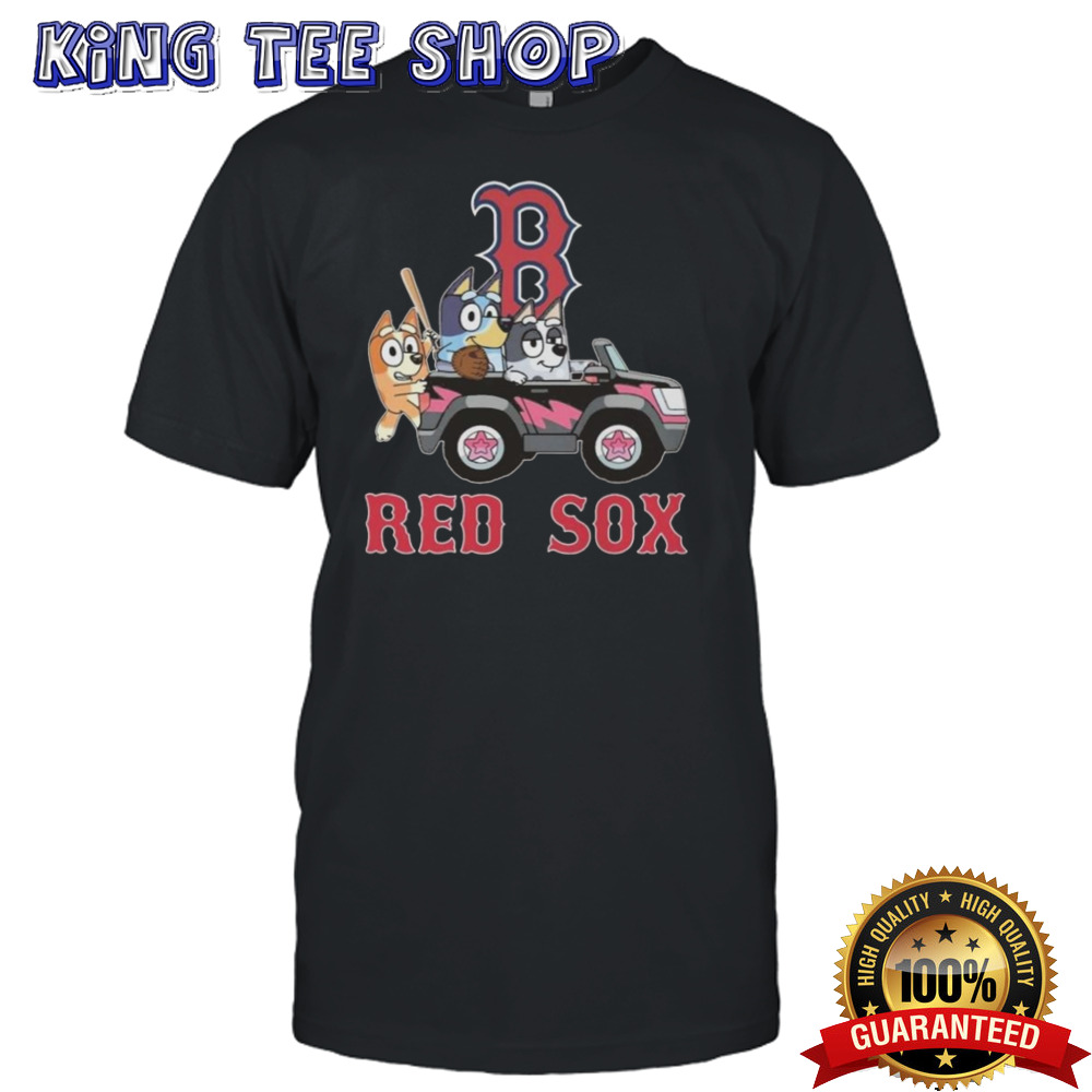 Boston Red Sox Baseball Fan Bluey Heeler Family T-shirt