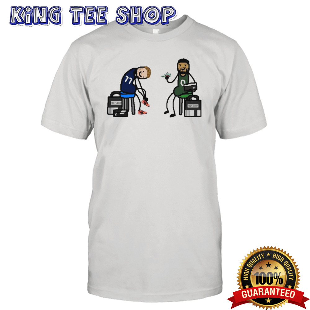 Luka and Tatum lace up for the finals shirt