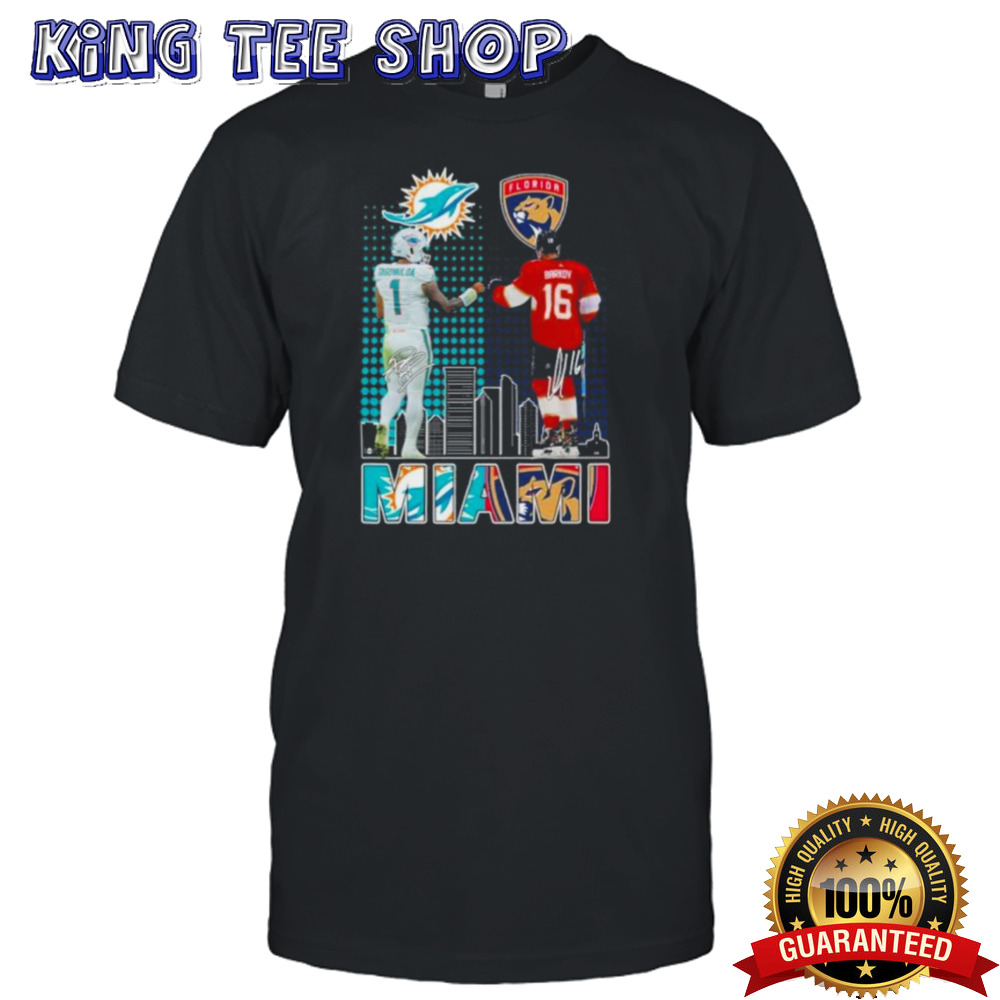 Miami Sports Teams Tua Tagovailoa And Aleksander Barkov Signatures Shirt