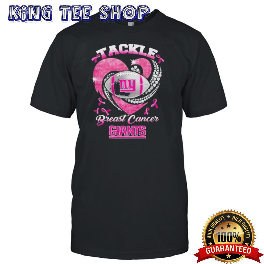 New York Giants Team Football Tackle Breast Cancer T-Shirt