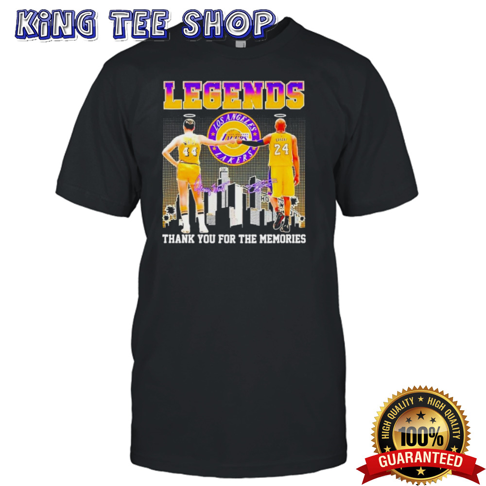 Los Angeles Lakers Legends Jerry West And Kobe Bryant Thank You For The Memories Signatures shirt