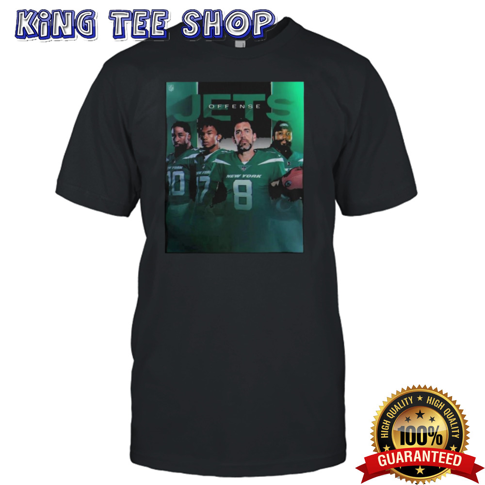 Nfl x Jets Offense Aaron Rodgers #8 Breece Hall #20 Garrett Wilson #17 Chad Pennington #10 Poster Shirt