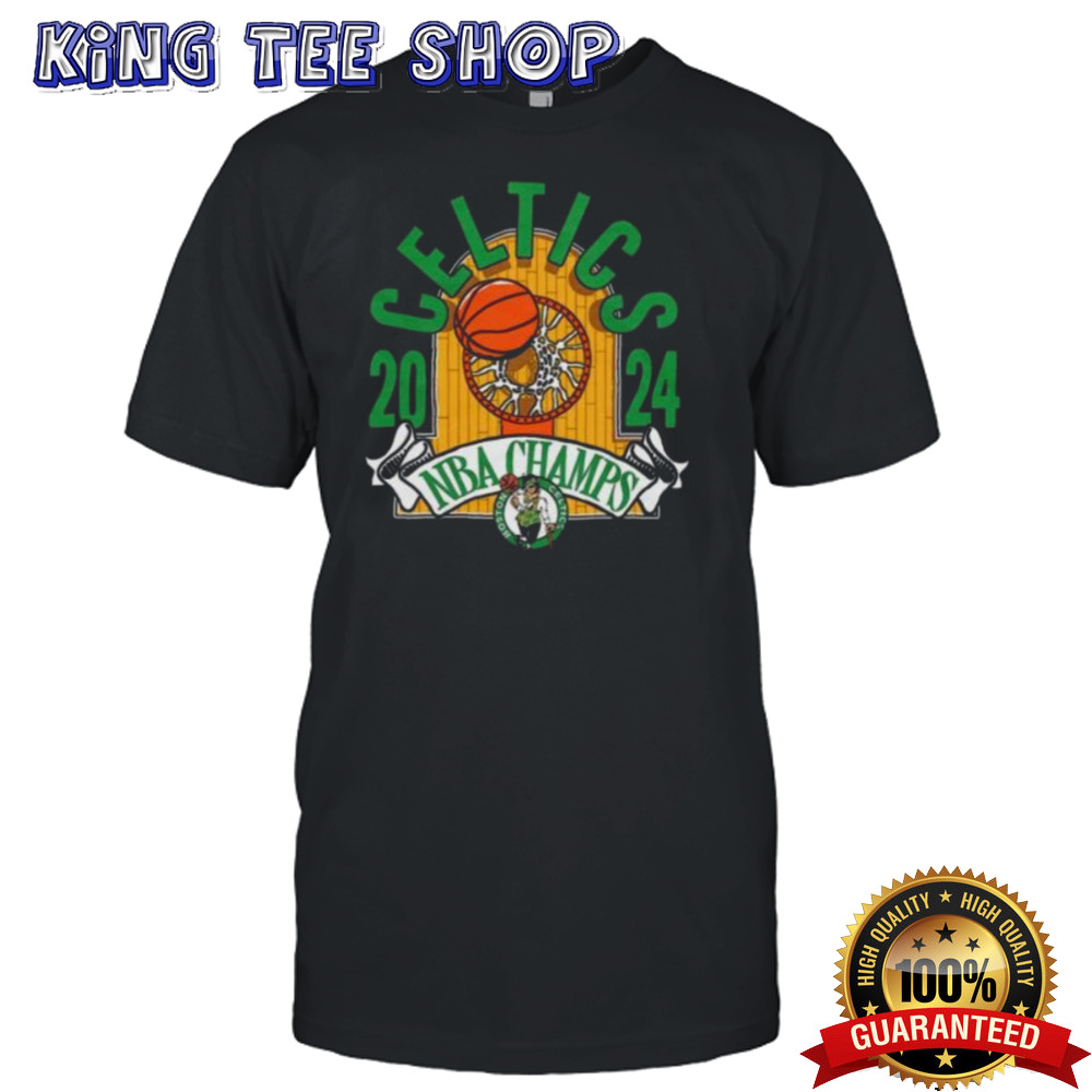 Boston Celtics 2024 NBA Finals Champions Hardwood Banner Tri-Blend shirt