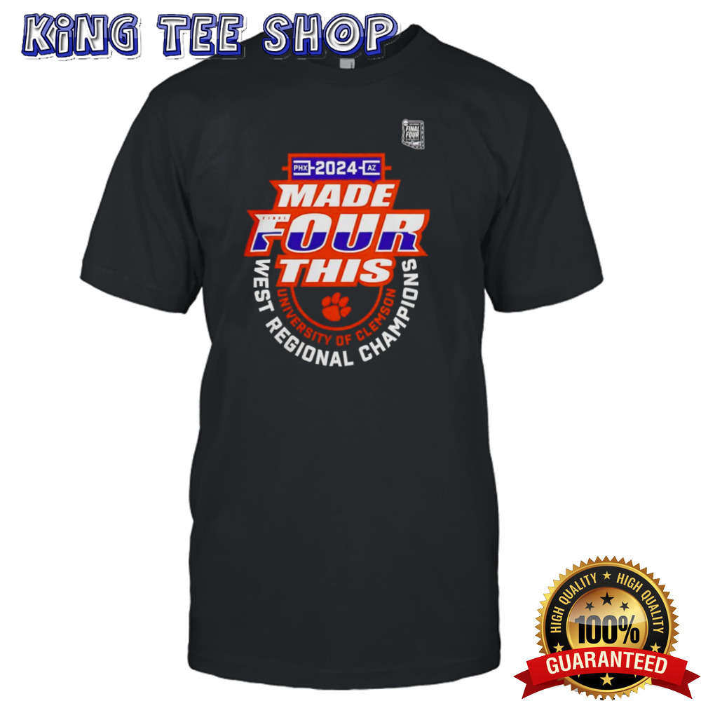 Clemson Tigers 2024 NCAA Men’s Basketball Tournament March Madness Final Four Regional Champions shirt