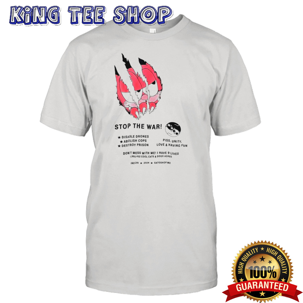 Garfield stop the war shirt