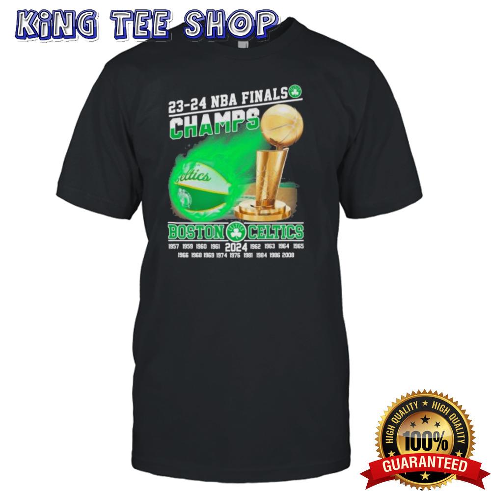 23-24 NBA Finals Champions Boston Celtics 18 Trophy Shirt