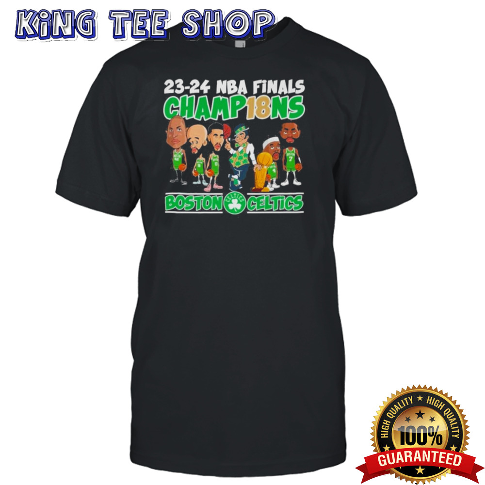 23-24 NBA Finals Champions Boston Celtics Team Cartoons Shirt