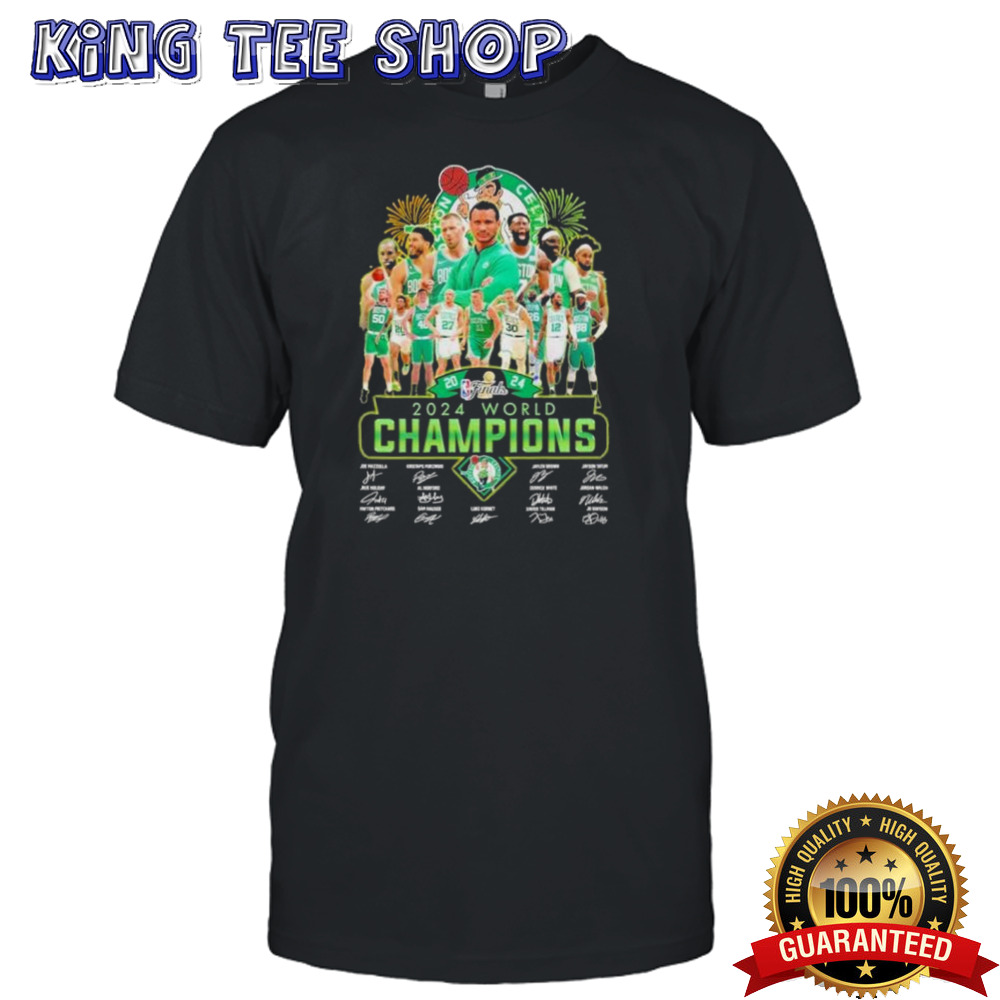Boston Celtics 2024 NBA World Champions Signatures M shirt