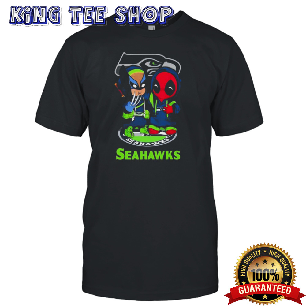 Friends Marvel Deadpool Wolverine Seattle Seahawks shirt