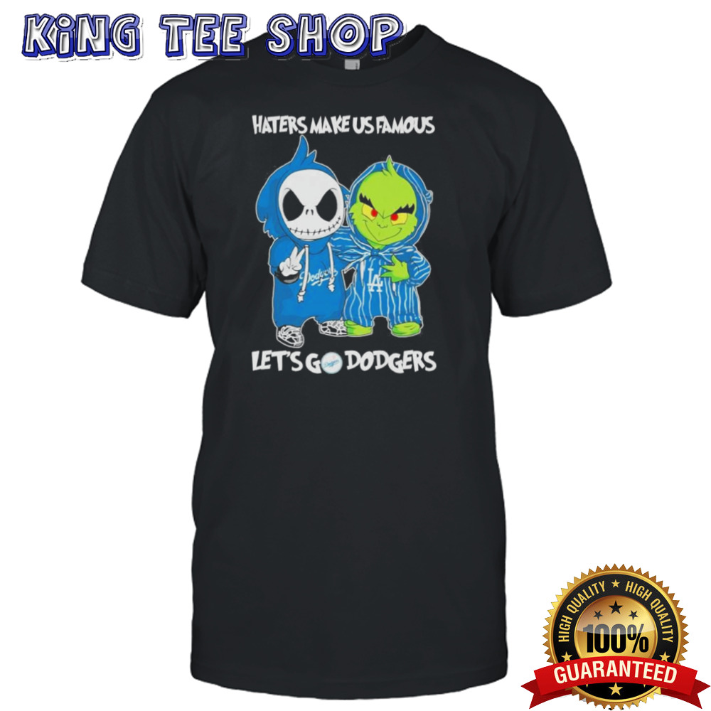Los Angeles Dodgers Grinch And Jack Skellington Haters Make Us Famous Let’s Go Dodgers shirt
