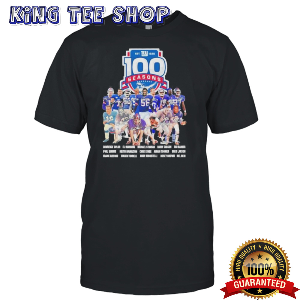 New York Giants 100 Seasons Est 1925 Signatures Shirt