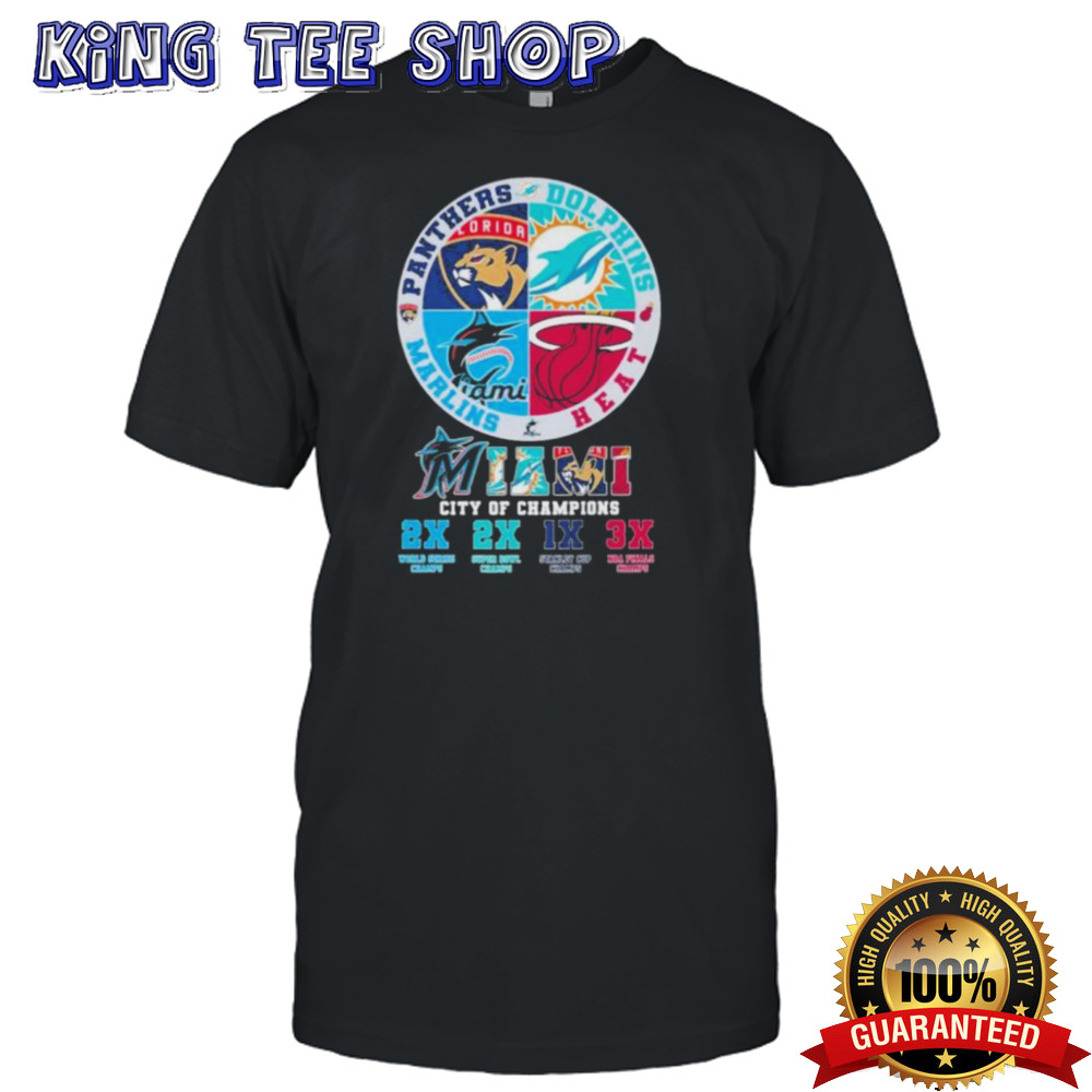 Miami Sports Teams City Of Champions Logo Shirt