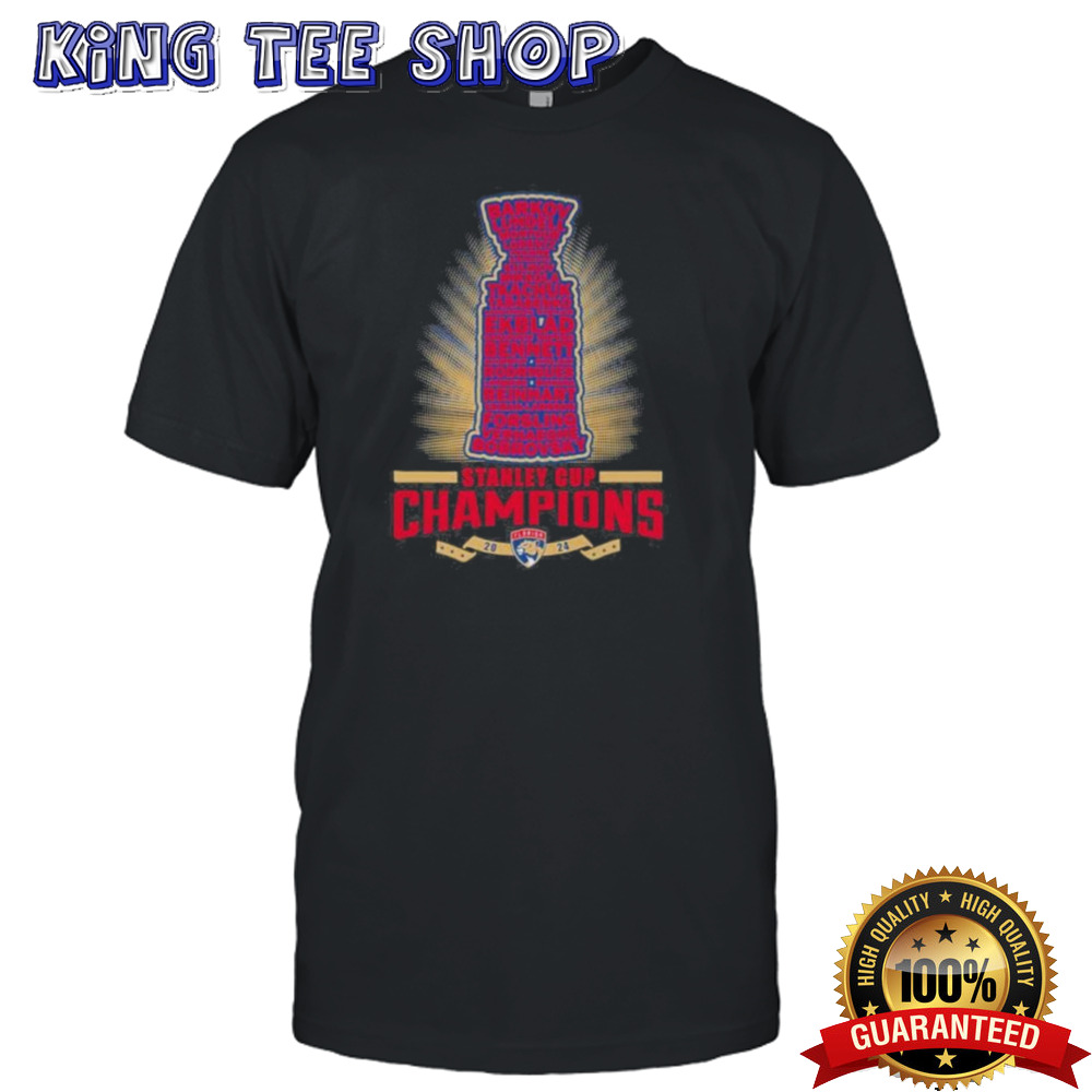 Florida Panthers Stanley Cup 2024 Champions Trophy Players Name shirt
