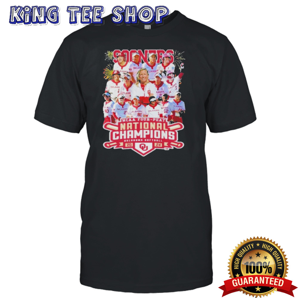 Oklahoma NCAA Four-peat National Champions 2024 Team Softball shirt