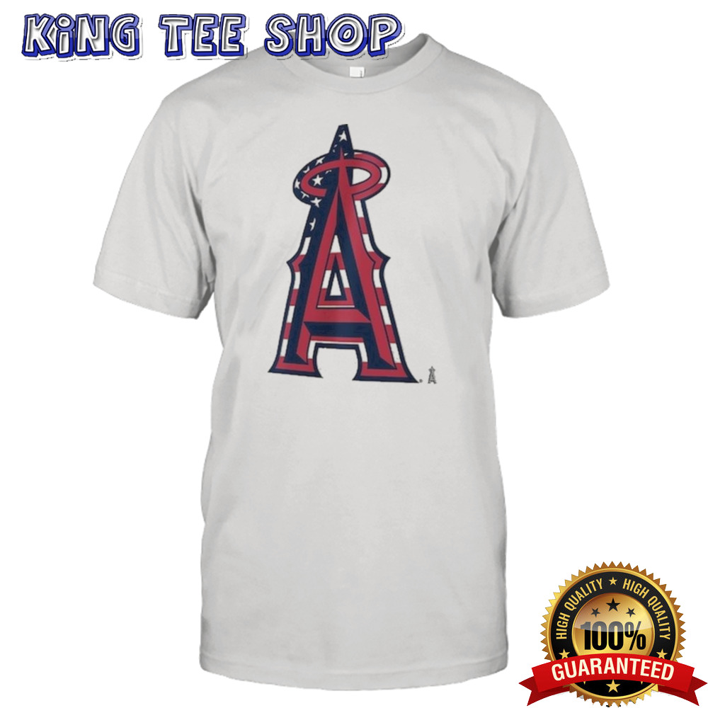 Los Angeles Angels Logo 4th Of July Flag T-shirt