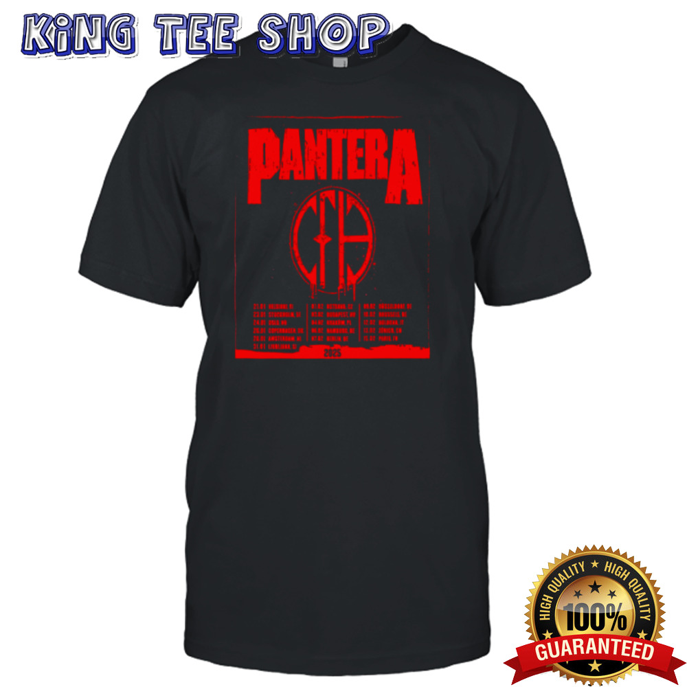 Pantera EU Tour 2025 Schedule List Date Merchandise T-Shirt