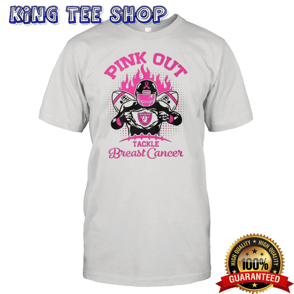 Las Vegas Raiders Football Pink Out Tackle Breast Cancer Fan T-Shirt