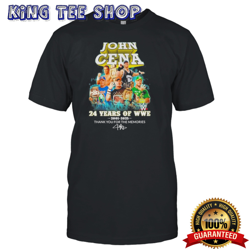 John Cena 24 Years Of WWE 2001-2025 Thank You For The Memories T-Shirt