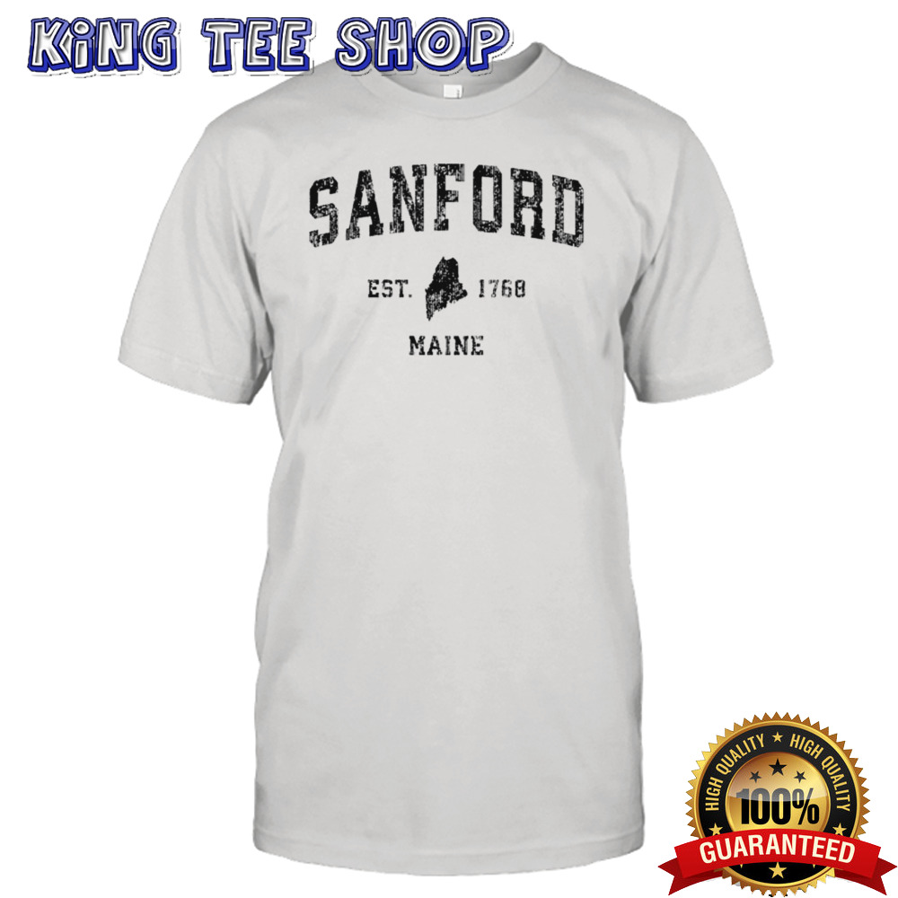 Sanford Maine Me Vintage Established Athletic Sports Design Shirt