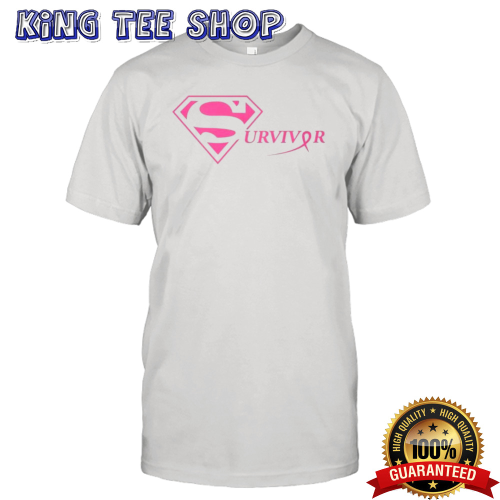 Survivor Breast Cancer Superman Logo shirt