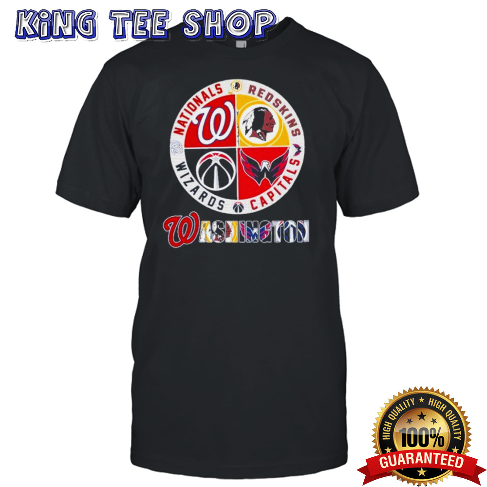 Washington Sports Teams Logo Nationals, Redskins, Capitals And Wizards Shirt