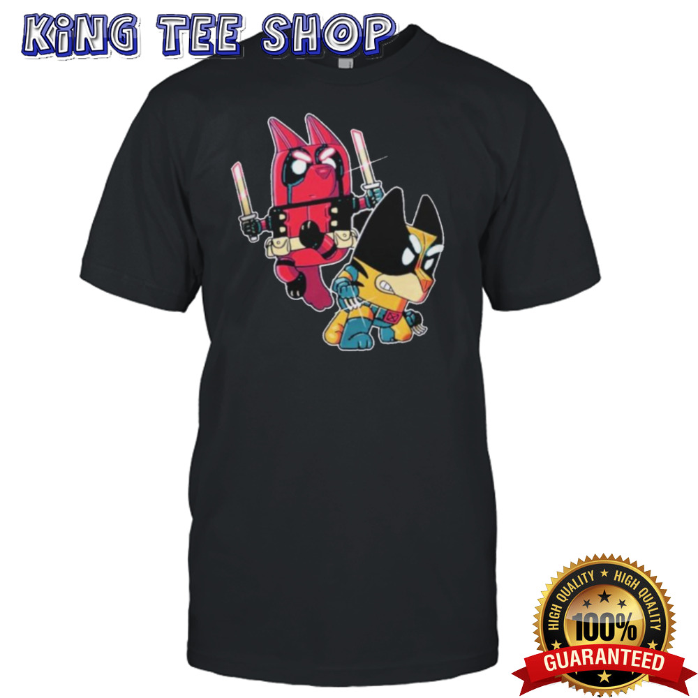 Friends Bluey Deadpool And Wolverine Shirt