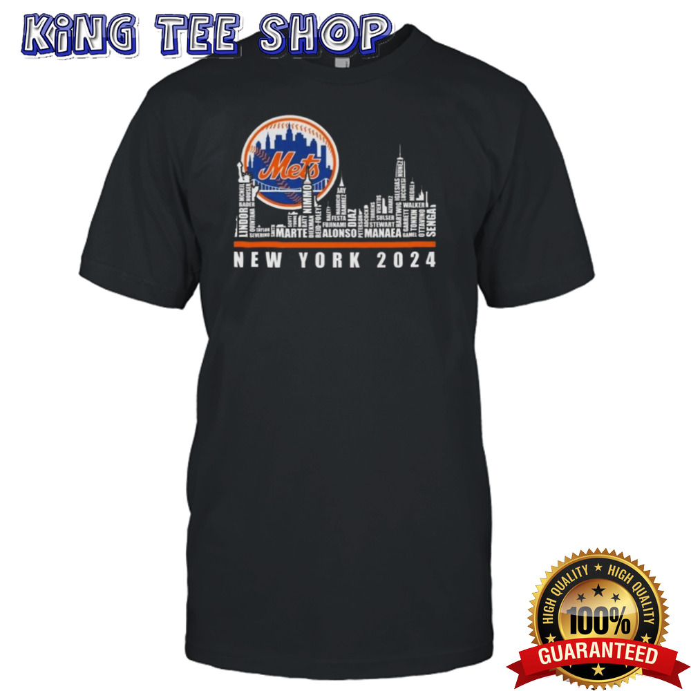 New York Mets Best Baseball Team Players And City Skyline 2024 Logo T-shirt