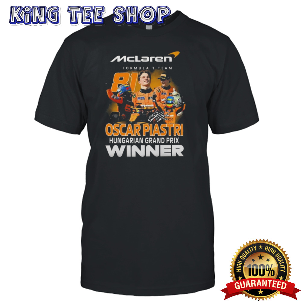 Mclaren Formula 1 Team Oscar Piastri Hungarian Grand Prix Winner Signature T-shirt