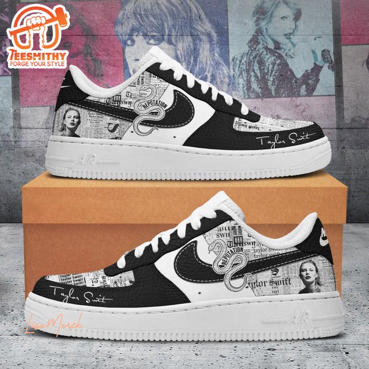 Taylor Swift Reputation Snake Black AF1 Shoes Air Force 1