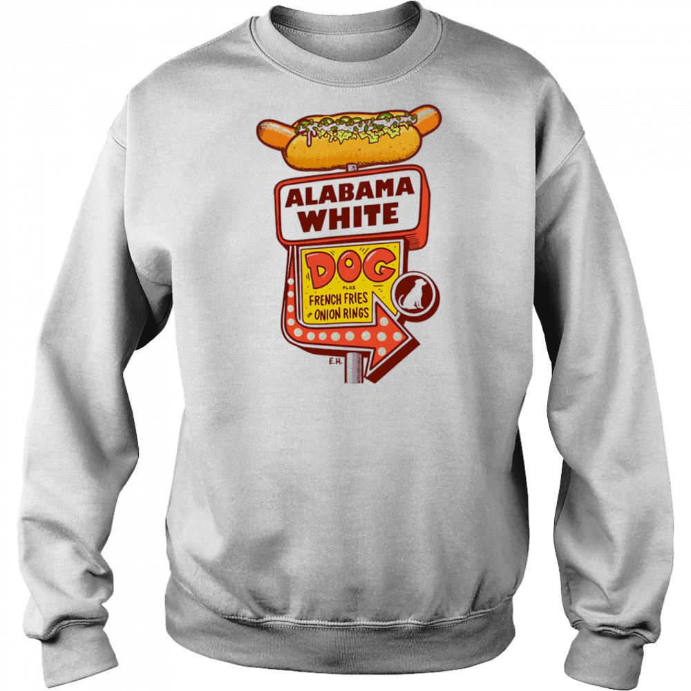 Alabama White dog plush French fries or onion rings shirt Sweatshirt