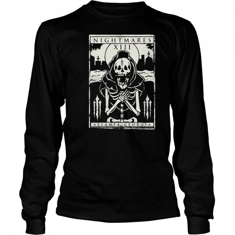 Nightmares Atlanta Georgia Skeleton T-shirt Long Sleeved