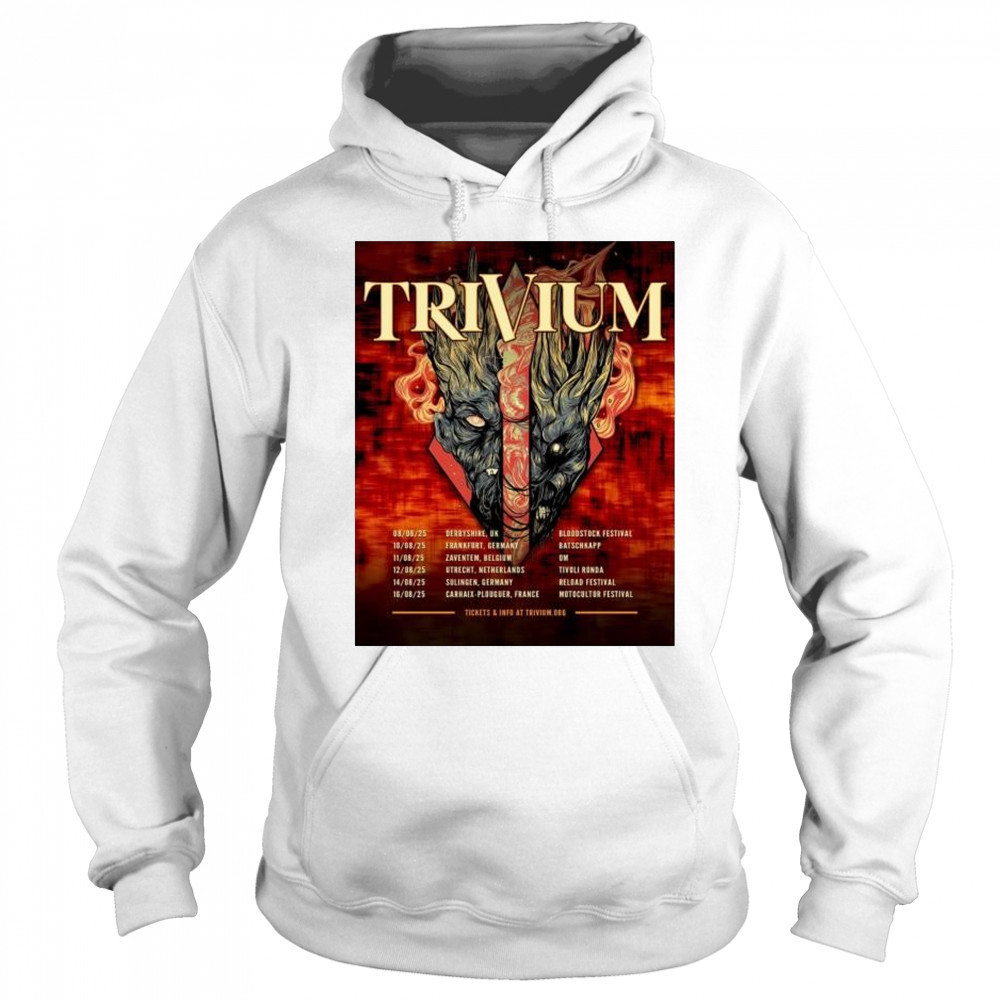 Trivium Band Tour 2025 European Headlining Dates Schedule Tour Dates t-shirt Hoodie