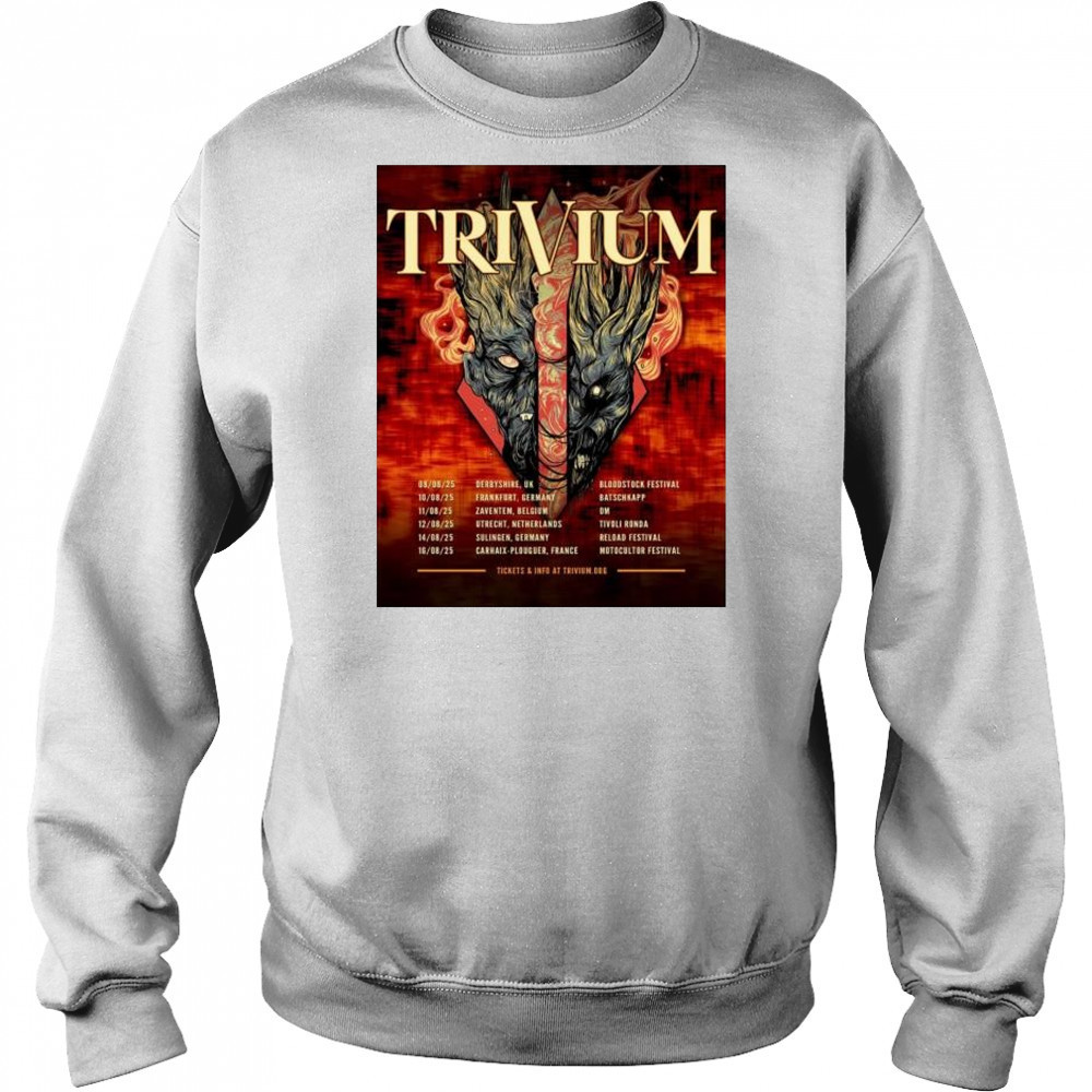 Trivium Band Tour 2025 European Headlining Dates Schedule Tour Dates t-shirt Sweatshirt