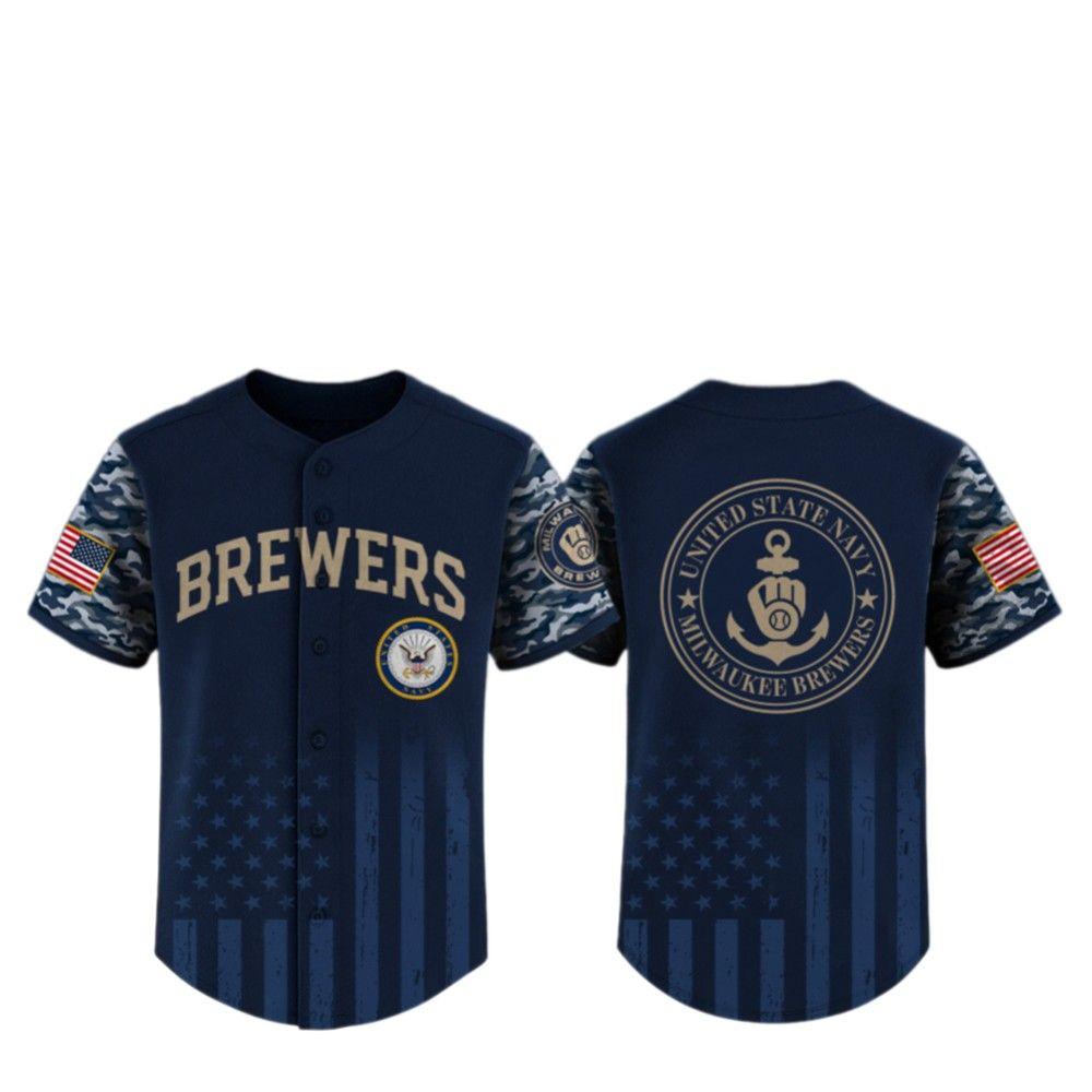 2025 Brewers US Navy Appreciation Night Jersey