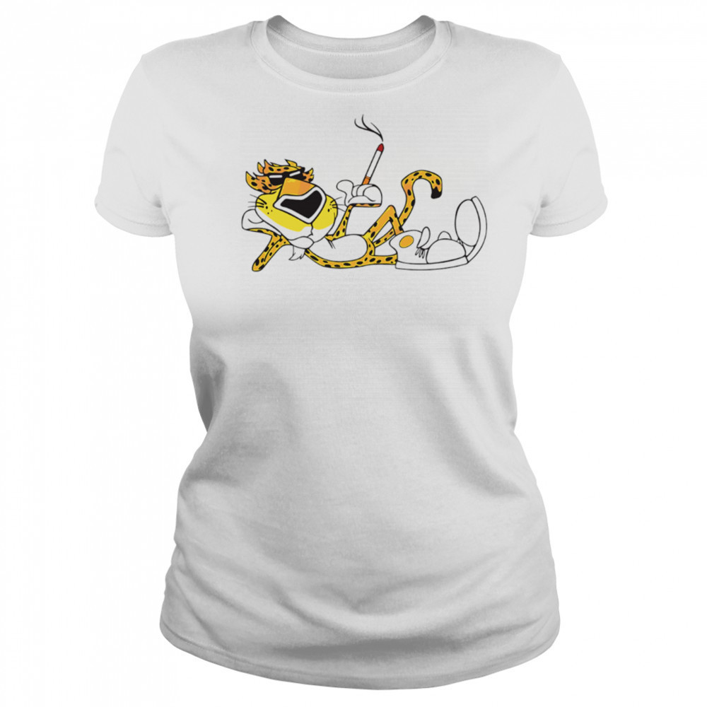 Cheetah Cigarette Cool Retro Mascot Graphic Illustration shirt Women's T-shirt