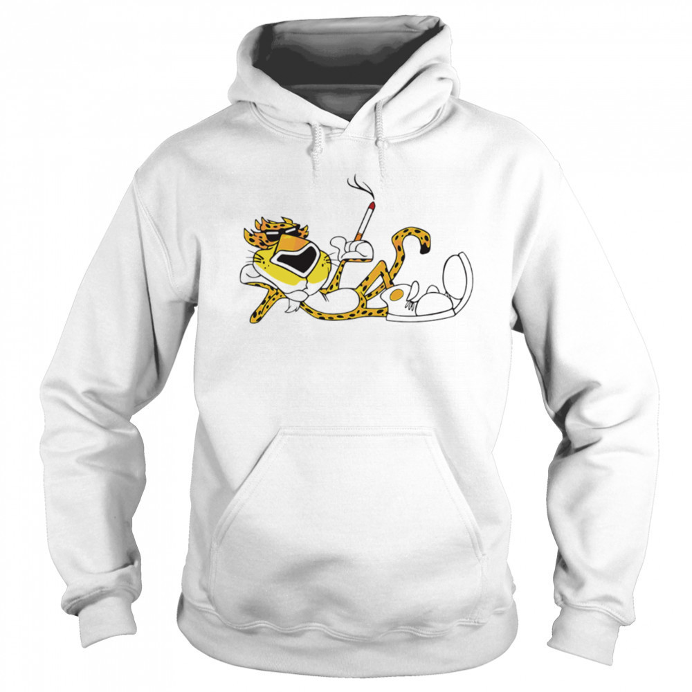 Cheetah Cigarette Cool Retro Mascot Graphic Illustration shirt Hoodie
