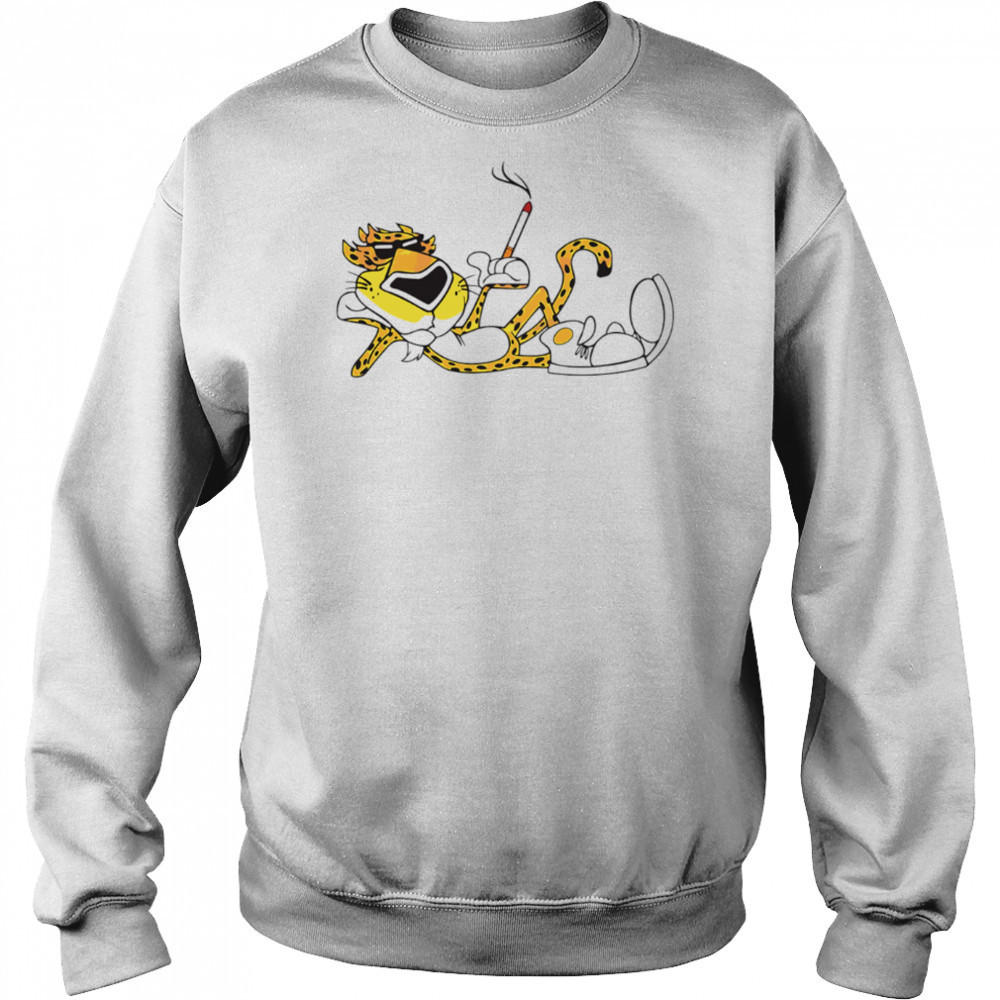 Cheetah Cigarette Cool Retro Mascot Graphic Illustration shirt Sweatshirt