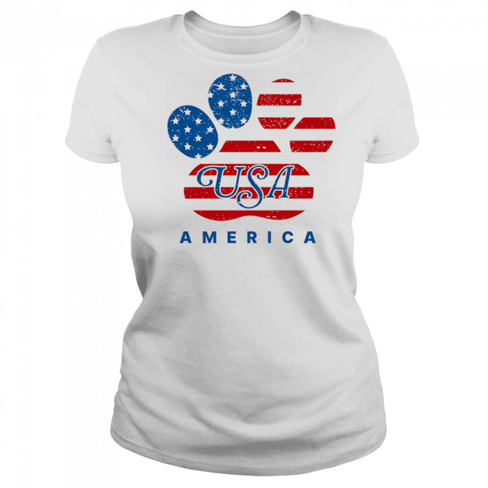 USA America dog footprints shirt Women's T-shirt