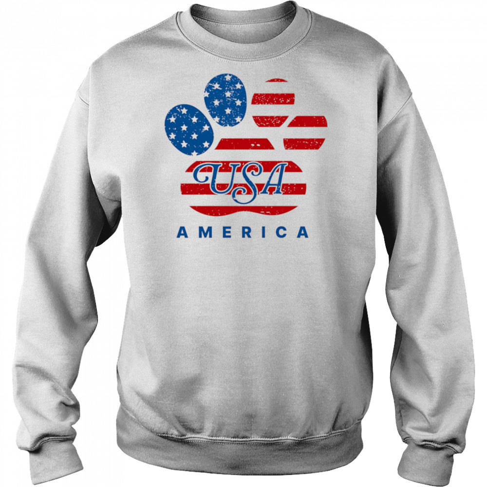 USA America dog footprints shirt Sweatshirt