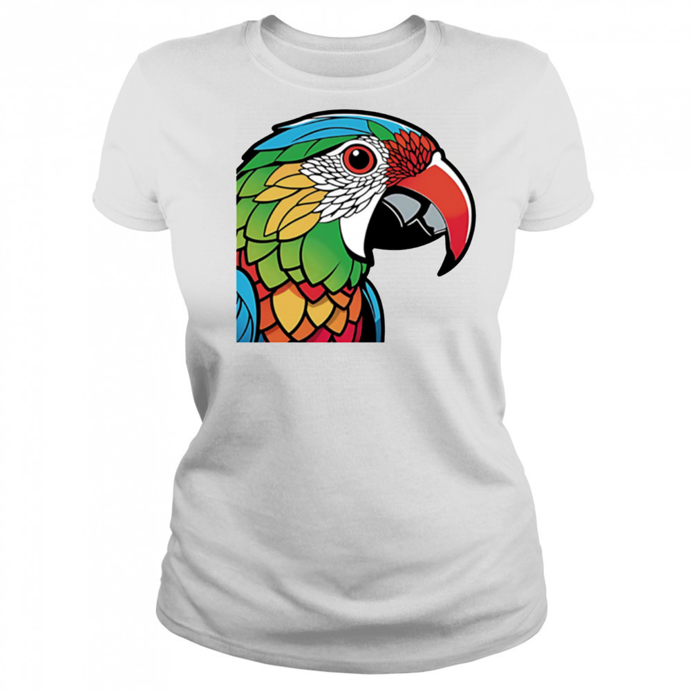 Colorful Lovebird Parrot Doodle Sticker shirt Women's T-shirt