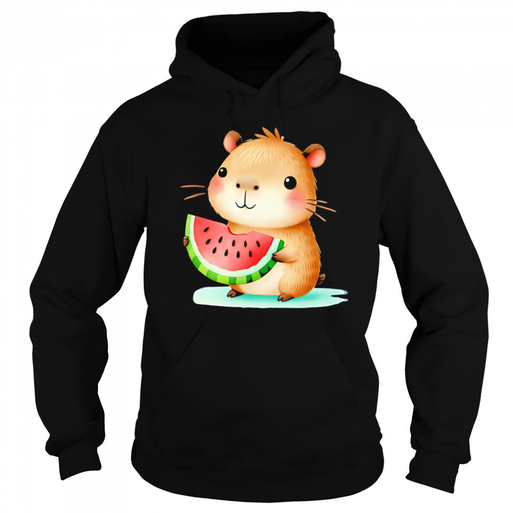 KawaiI capybara watermelon lover shirt Hoodie