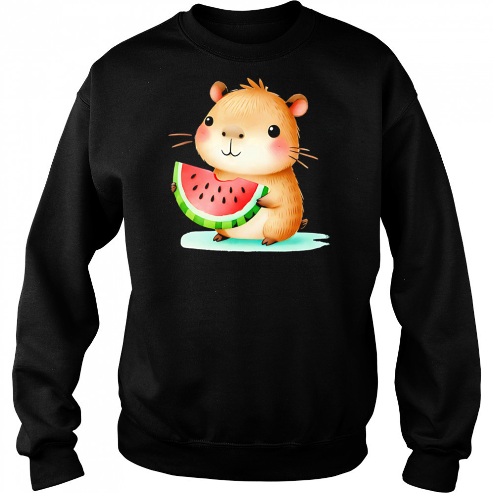 KawaiI capybara watermelon lover shirt Sweatshirt