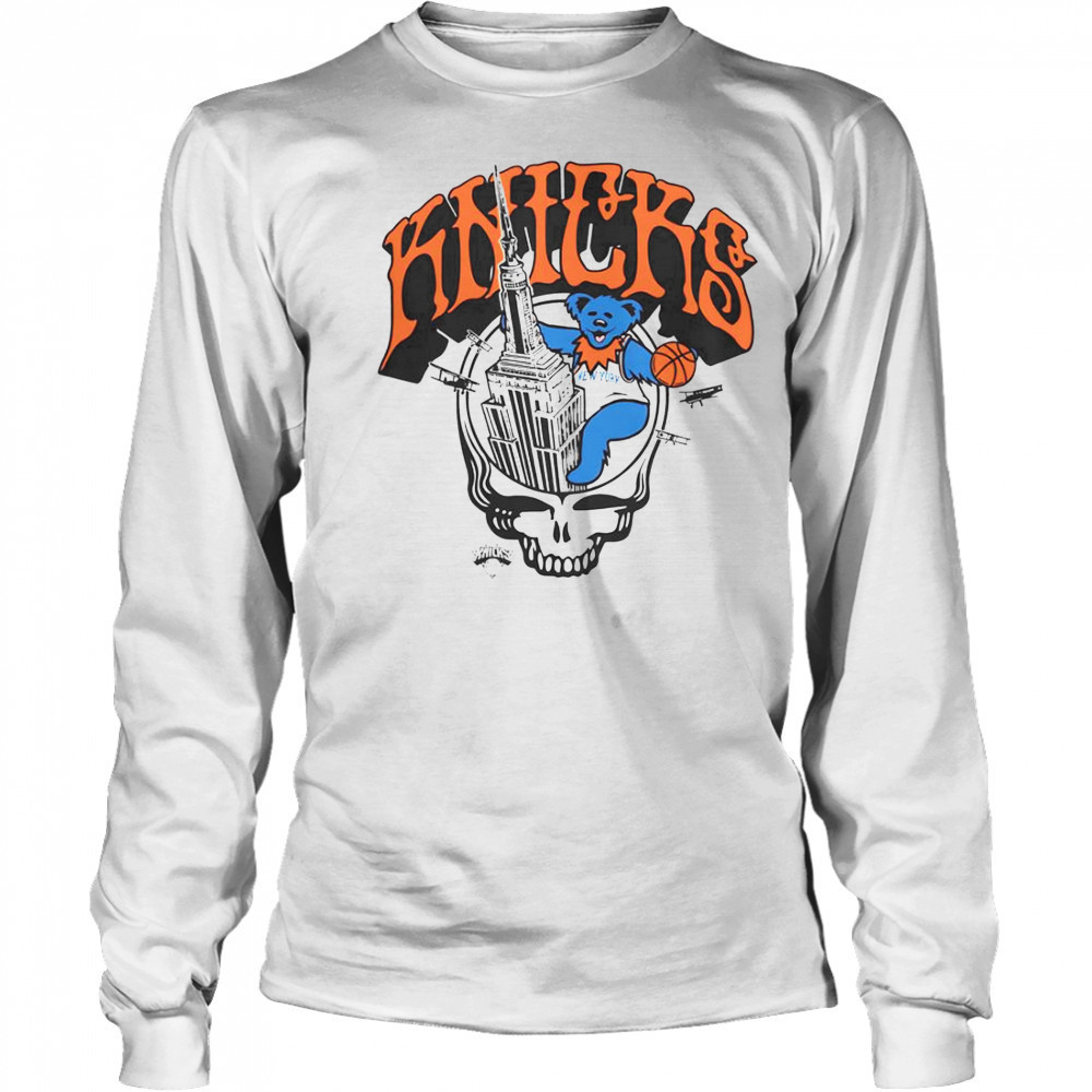 New York Knicks X Grateful Dead Skull T-Shirt Long Sleeved