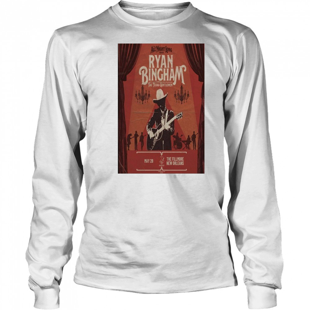 Ryan Bingham Tour The Fillmore May 28 2025 New Orleans Poster shirt Long Sleeved