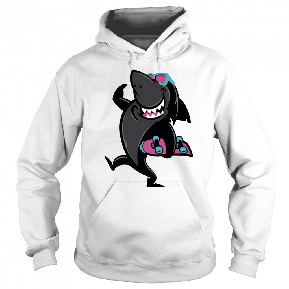 Skate Shark roller skating funny cartoon shirt Hoodie