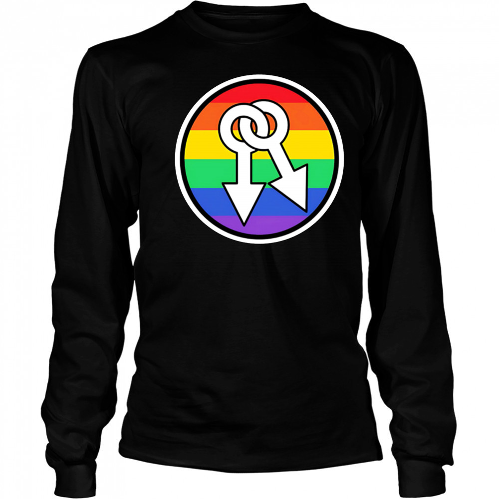 Male symbols rainbow shirt Long Sleeved