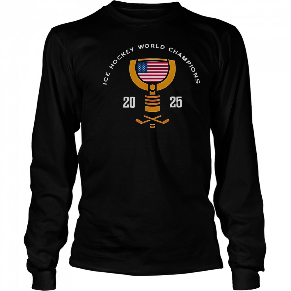 USA Hockey Ice Hockey World Champions 2025 T-Shirt Long Sleeved