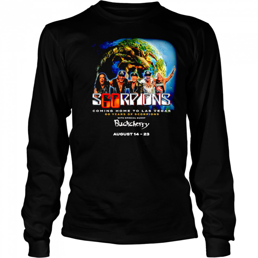 Scorpions Coming Home To Las Vegas 60 Years Of Scorpions Tour On August 14 And 23 2025 shirt Long Sleeved